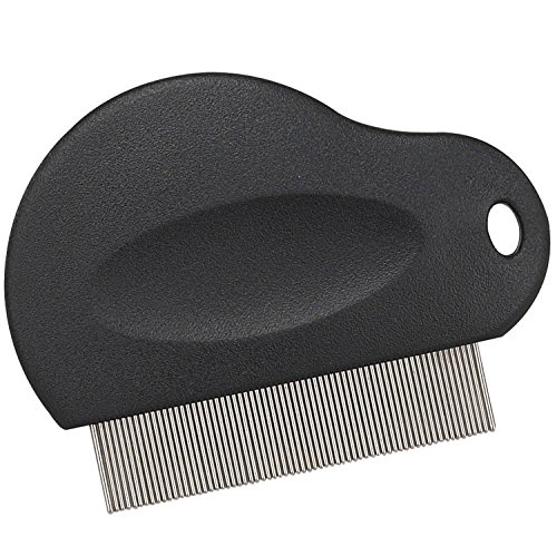 Master Grooming Tools Contoured Grip Flea Combs — Ergonomic Combs for Removing Fleas, Black, 3-inch