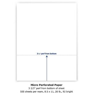 PrintWorks Professional 3 2/3" Perforated Paper, 500 Sheets, 20 lb, White (04124)