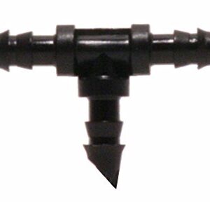 Raindrip, Black, 50-Pack 307050B 1/4 in. Barbed Connector Tee