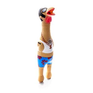 charming pet squawkers earl latex rubber chicken interactive dog toy, large