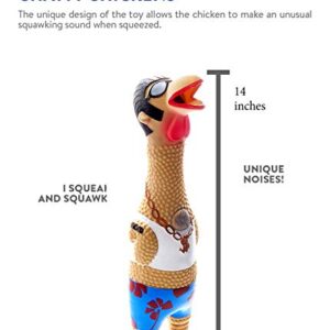 Charming Pet Squawkers Earl Latex Rubber Chicken Interactive Dog Toy, Large