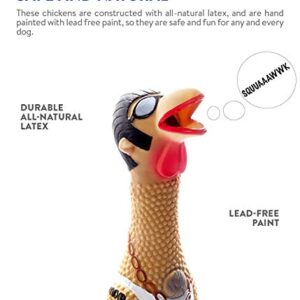 Charming Pet Squawkers Earl Latex Rubber Chicken Interactive Dog Toy, Large