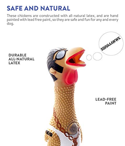 Charming Pet Squawkers Earl Latex Rubber Chicken Interactive Dog Toy, Large