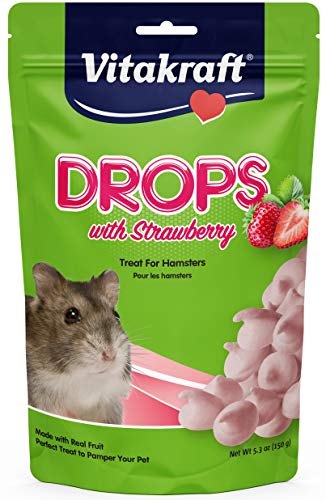 Vitakraft Drops Hamster Treat - Strawberry - Yogurt Treats for Hamsters Pink 5.3 Ounce (Pack of 1)