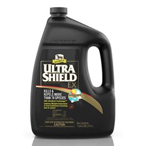 absorbine ultrashield ex insecticide spray for horses & dogs, kills & repels fly tick mosquito flea lice, lasts up to 17 days, 128oz gallon refill