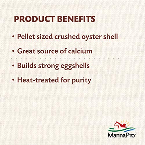 Manna Pro Crushed Oyster Shell - Calcium Supplement for Laying Hens - Chicken Feed for Egg-Laying Chickens - 5 lbs