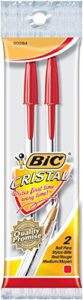 bic ball pens cristal xtra smooth, red ink 2 ea, medium point