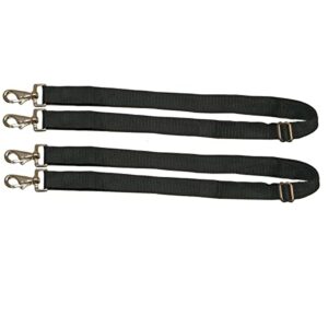 weatherbeeta replacement elastic leg strap 2 snaps, black, pair