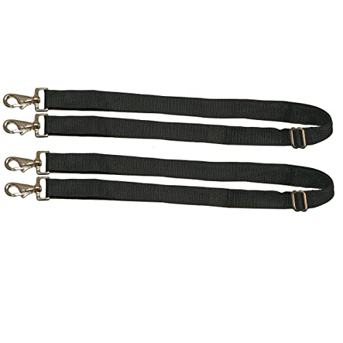 WeatherBeeta Replacement Elastic Leg Strap 2 Snaps, Black, Pair