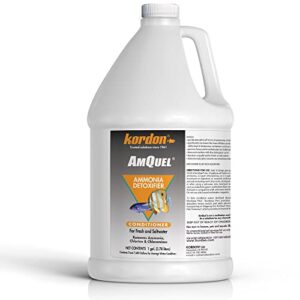 kordon amquel one-step aquarium water conditioner - removes chlorine & chloramines fast, detoxifies ammonia, for freshwater & saltwater aquariums, 1-gallon