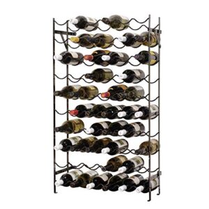 oenophilia alexander wine rack - 60 bottle, sturdy metal construction, wobble-free, extra large standing and wall mount wine holder storage, measures 39.5" h x 22.5" w x 8" d