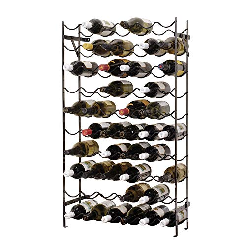 Oenophilia Alexander Wine Rack - 60 Bottle, Sturdy Metal Construction, Wobble-Free, Extra Large Standing and Wall Mount Wine Holder Storage, Measures 39.5" H x 22.5" W x 8" D