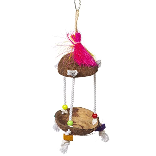 Prevue Pet Products Forage & Engage Tropical Teasers Tiki Hut Bird Toy 62188