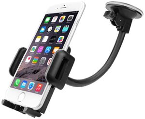 upgraded car phone holder mount windshield & dashboard mount, long arm cell phone holder with strong suction cup