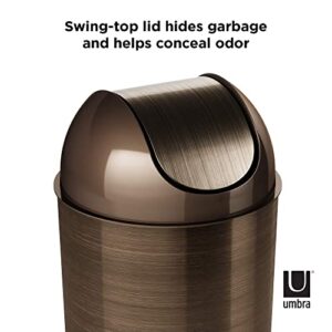 Umbra Mezzo Swing-Top Waste Can, 2.5-Gallon (10 L), Bronze