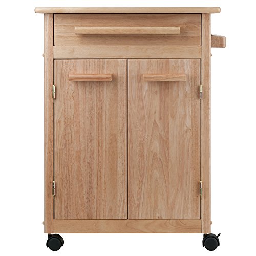 Winsome Wood Single Drawer Kitchen Cabinet Storage Cart, Natural