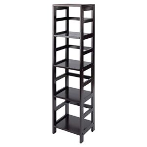 winsome 4 tier wood leo model name shelving, small, espresso