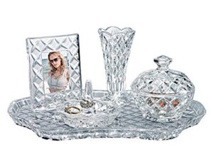 godinger shannon vanity set, clear crystal