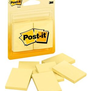 Post-it Mini Notes, 1.5 in x 2 in, 6 Pads, America's #1 Favorite Sticky Notes, Canary Yellow, Clean Removal, Recyclable (2031)