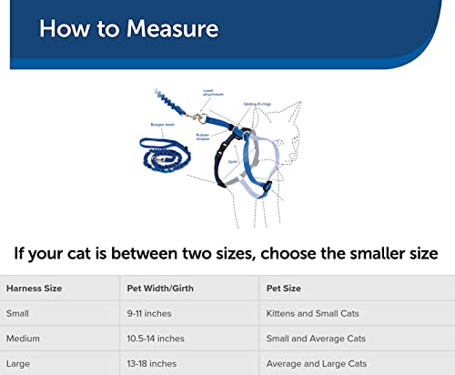 PetSafe Come With Me Kitty Harness and Bungee Leash, Harness for Cats, Large, Royal Blue/Navy