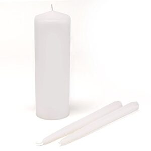 hortense b. hewitt wedding accessories basic white unity candles, set of 3 9" candle