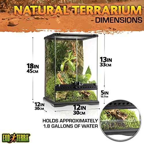 Exo Terra Glass Terrarium Kit, for Reptiles and Amphibians, Mini Tall, 12 x 12 x 18 inches, PT2602A1