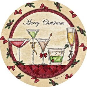 thirstystone stoneware coaster set, merry christmas cocktails
