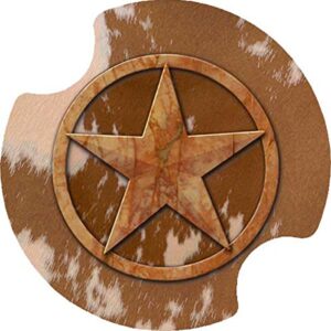 thirstystone texas lone star car cup holder coaster, 2-pack, multi/none (d9019)