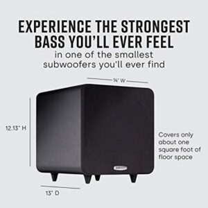 Polk Audio PSW111 8" Powered Subwoofer - Power Port Technology | Up to 300 Watt Amp | Big Bass in Compact Size | Easy Setup with Home Theater Systems Black