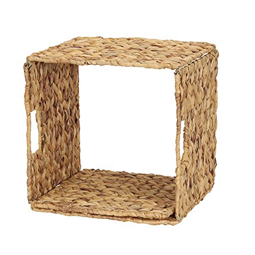 Household Essentials Wicker Open Storage Bin for Shelves, Natural