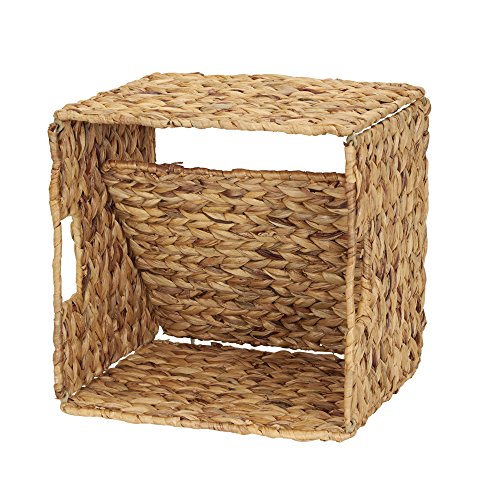 Household Essentials Wicker Open Storage Bin for Shelves, Natural