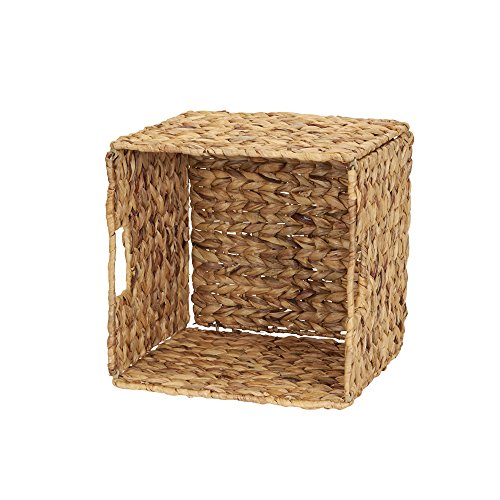 Household Essentials Wicker Open Storage Bin for Shelves, Natural