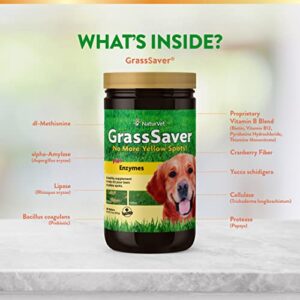 NaturVet GrassSaver| Wafers for Dogs – Help Keep Grass Green, Rid Your Lawn of Yellow Patches Caused by Dog Urine| No More Yellow Spots| DL-Methionine & Enzymes – 300 Ct