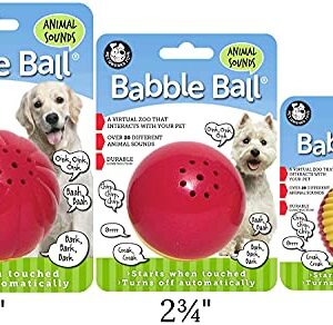 Pet Qwerks Animal Sounds Babble Ball - Interactive Chew Dog Toy - Small