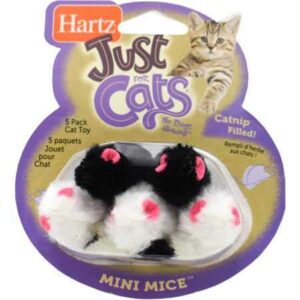 hartz just for cats mini mice cat toy (5 pack)