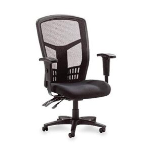 lorell ergomesh 86000 chair, 28.5d x 28.5w x 45h in, black mesh back/black fabric seat