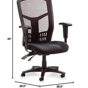 Lorell Ergomesh 86000 Chair, 28.5D x 28.5W x 45H in, Black Mesh Back/Black Fabric Seat