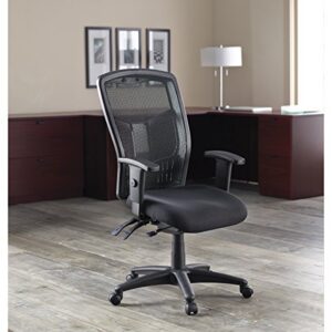 Lorell Ergomesh 86000 Chair, 28.5D x 28.5W x 45H in, Black Mesh Back/Black Fabric Seat