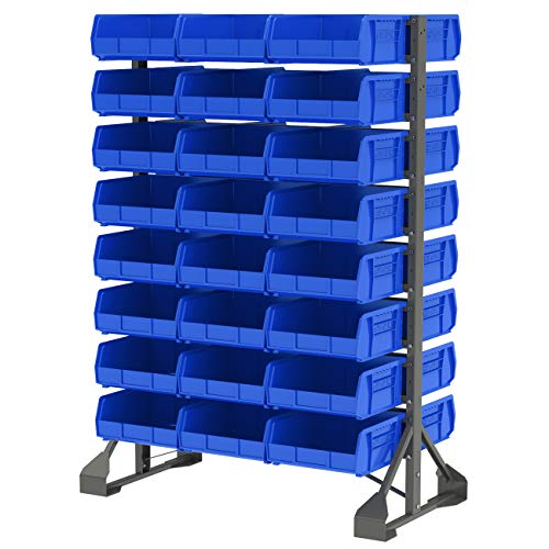 Akro-Mils 30235 AkroBins Plastic Storage Bin Hanging Stacking Containers, (11-Inch x 11-Inch x 5-Inch), Blue, (6-Pack)