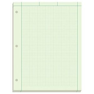 ampad engineer pad, 5 squares per inch, 8.5" x 11", 200 sheet pad, green (22-144)