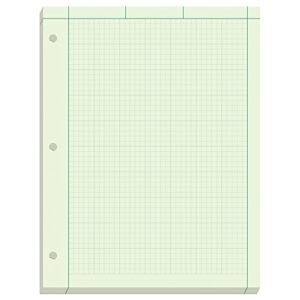 Ampad Engineer Pad, 5 Squares per Inch, 8.5" x 11", 200 Sheet Pad, Green (22-144)