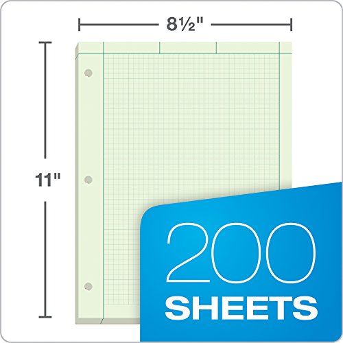 Ampad Engineer Pad, 5 Squares per Inch, 8.5" x 11", 200 Sheet Pad, Green (22-144)