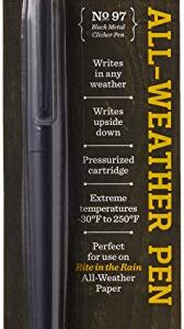 Rite in the Rain Weatherproof Black Metal Clicker Pen - Black Ink (No. 97)