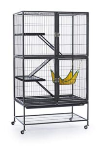 prevue pet products 485 feisty ferret home with stand, black hammertone
