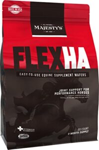 majesty's flex ha wafers - superior performance horse / equine joint support supplement - ha, vitamin c, yucca, glucosamine - 60 count (2 month supply)