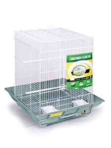 prevue hendryx sp850g/w clean life cockatiel cage, green and white