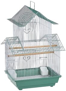 prevue hendryx sp1720-4 shanghai parakeet cage, green and white