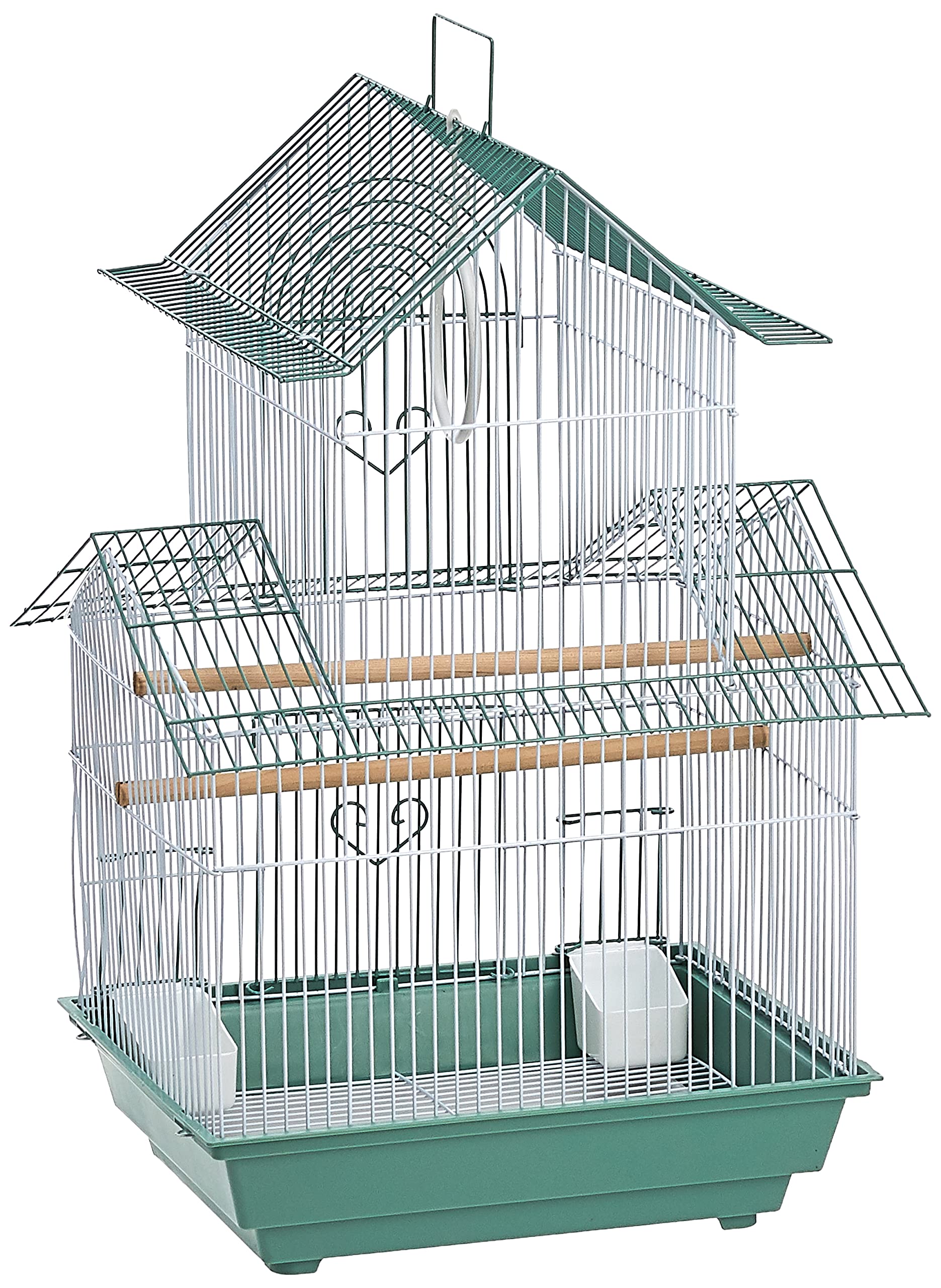 Prevue Hendryx SP1720-4 Shanghai Parakeet Cage, Green and White