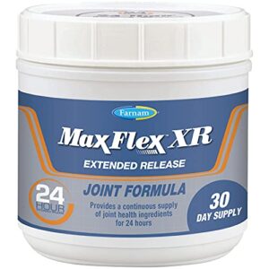 farnam maxflex xr extended release joint supplement for horses, provides a continuous supply of joint health ingredients for 24 hours, 0.9375 pound, 30 day supply