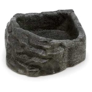 zoo med reptile rock corner water dish, x-large, assorted color, black